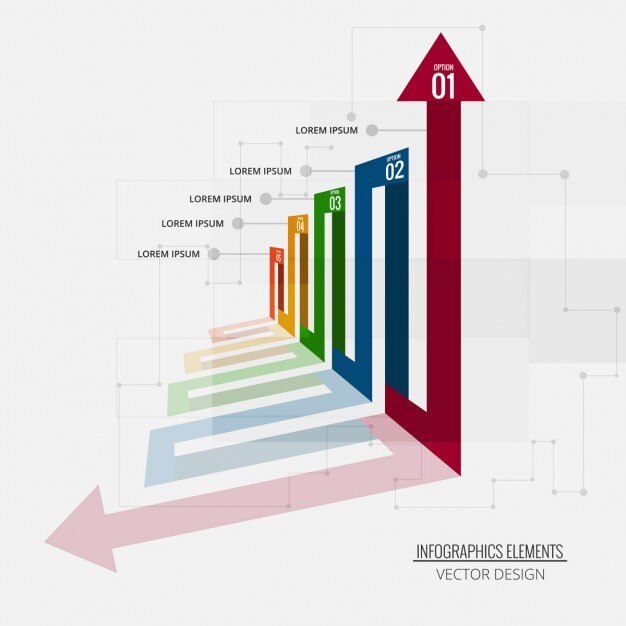 Plantilla de infografía vista en perspectiva
