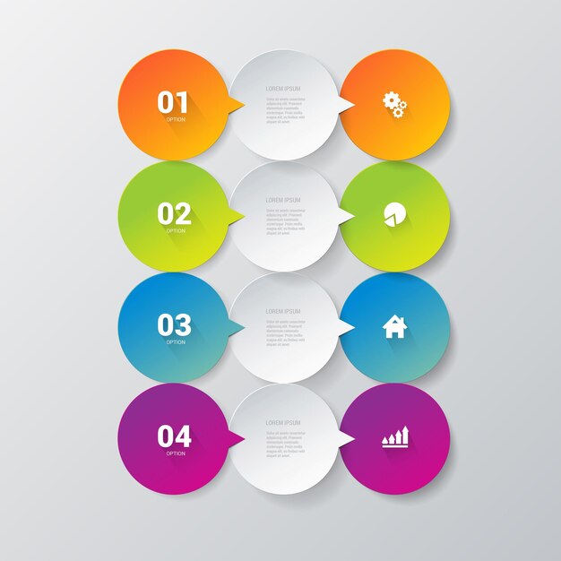 Plantilla de infografías 4 con estilo simple.