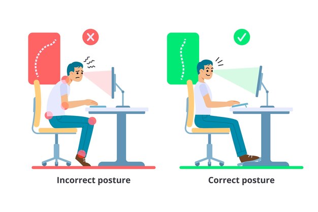 Plantilla de infografías de corrección de postura