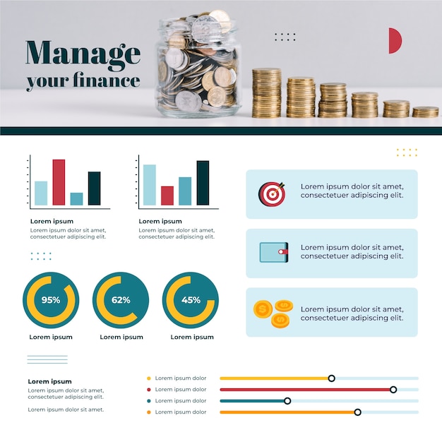 Vector gratuito plantilla infográfica de banca y finanzas