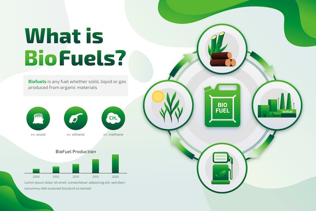 Plantilla infográfica de biocombustible degradado