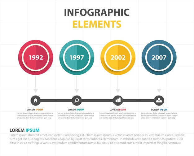 Vector gratuito plantilla infográfica con circulos