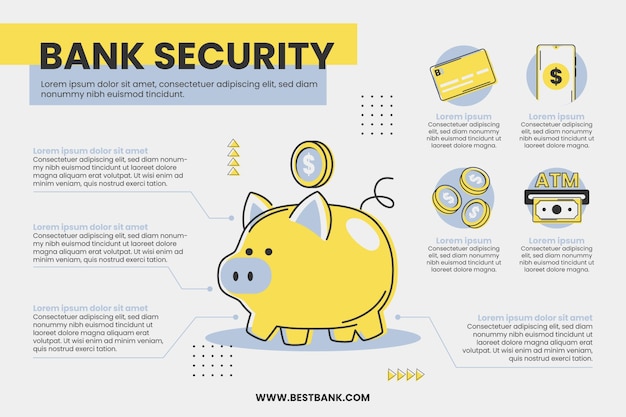 Vector gratuito plantilla infográfica de concepto de servicio bancario