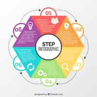 Vector gratuito plantilla infográfica con figura geométrica