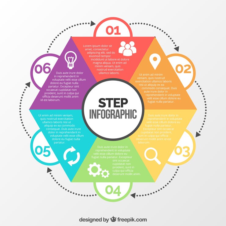 Vector gratuito plantilla infográfica con figura geométrica