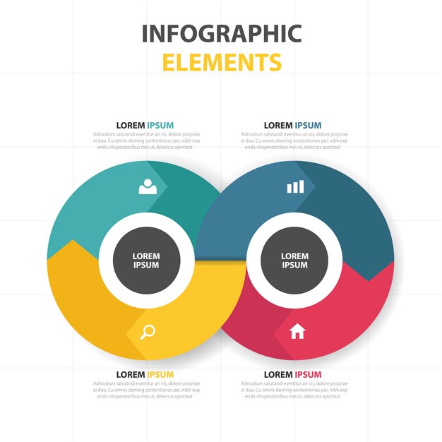 Plantilla infográfica redonda colorida