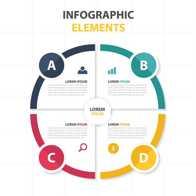 Plantilla infográfica redonda