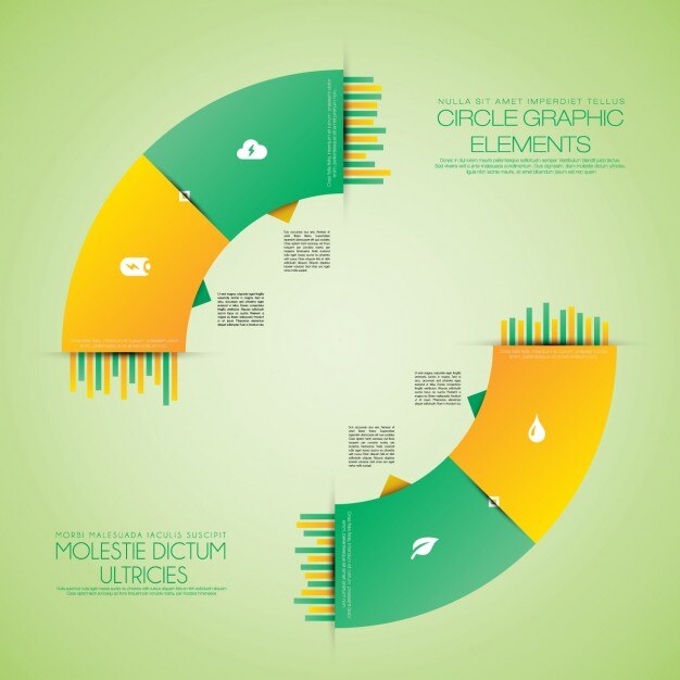 Vector gratuito plantilla infográfica redondeada