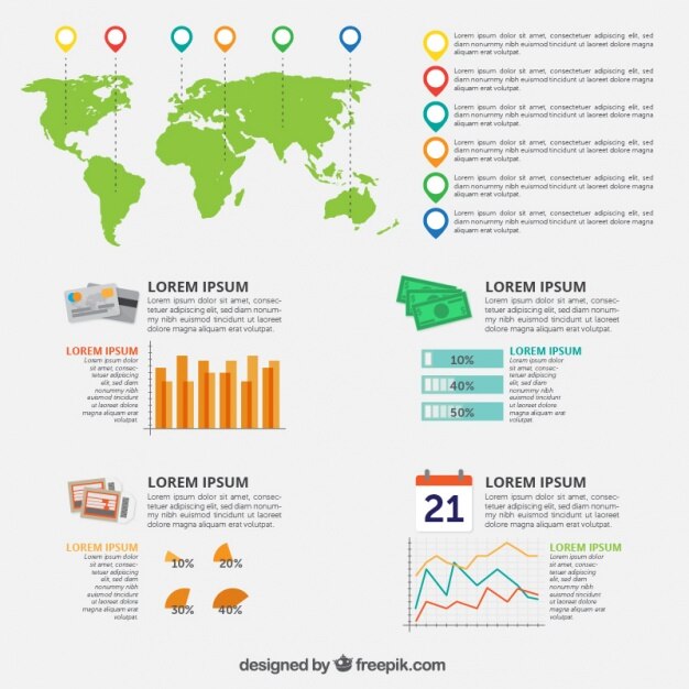 Vector gratuito plantilla infográfica de viaje con detalles de color