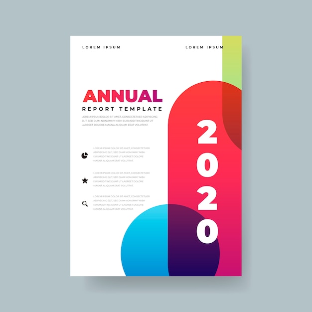 Plantilla de informe anual abstracto colorido