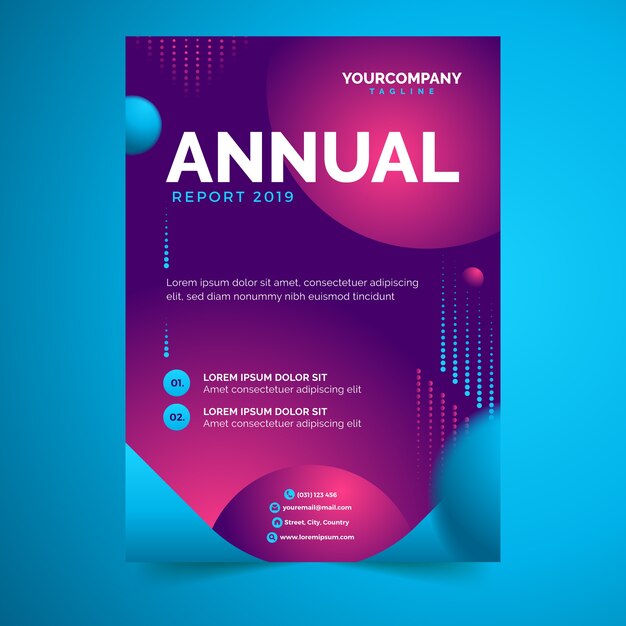 Plantilla de informe anual abstracto colorido