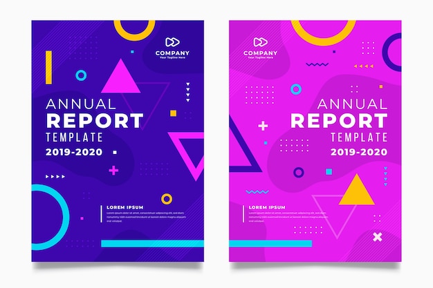 Plantilla de informe anual abstracto colorido