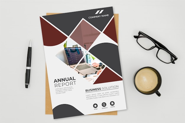 Plantilla de informe anual abstracto con foto