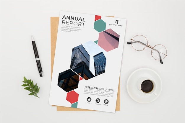 Plantilla de informe anual abstracto con foto