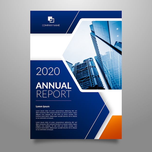 Plantilla de informe anual abstracto con foto
