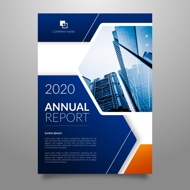 Plantilla de informe anual abstracto con foto