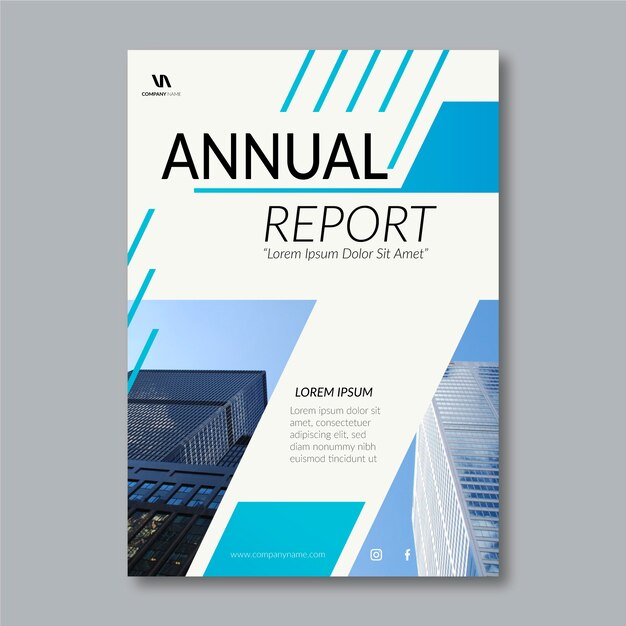 Plantilla de informe anual abstracto con foto