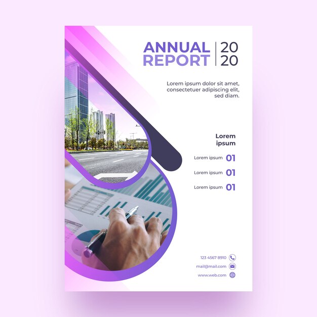 Plantilla de informe anual abstracto con imagen