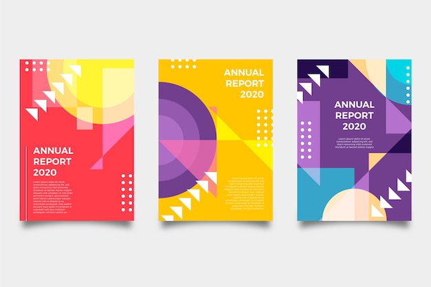 Plantilla de informe anual abstracto multicolor