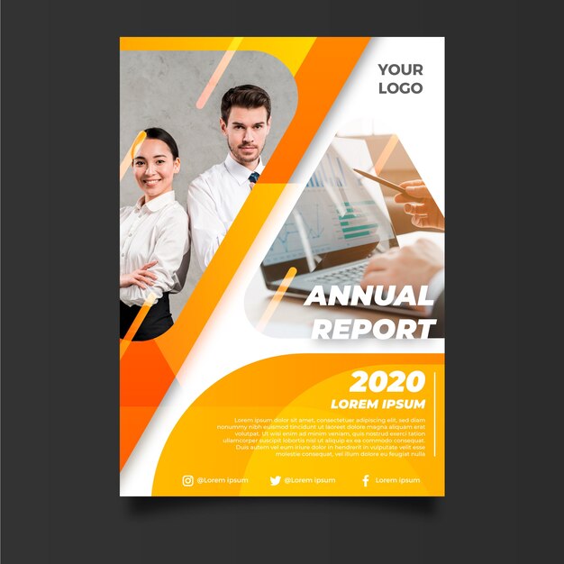 Plantilla de informe anual abstracto con socios comerciales