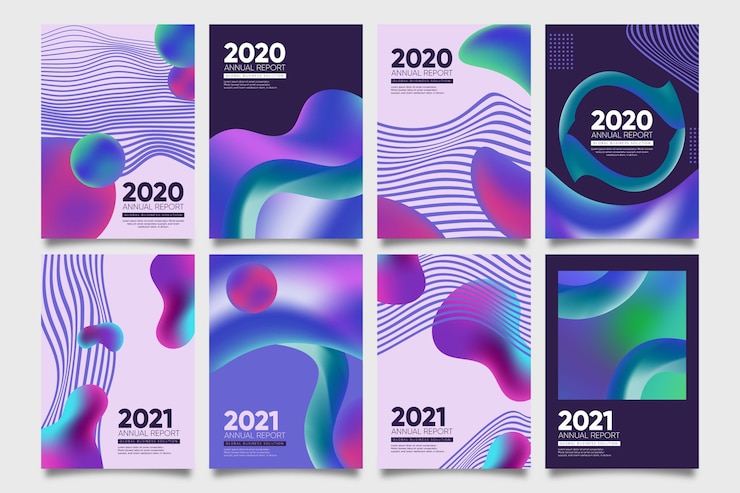 Vector gratuito plantilla de informe anual abstracto