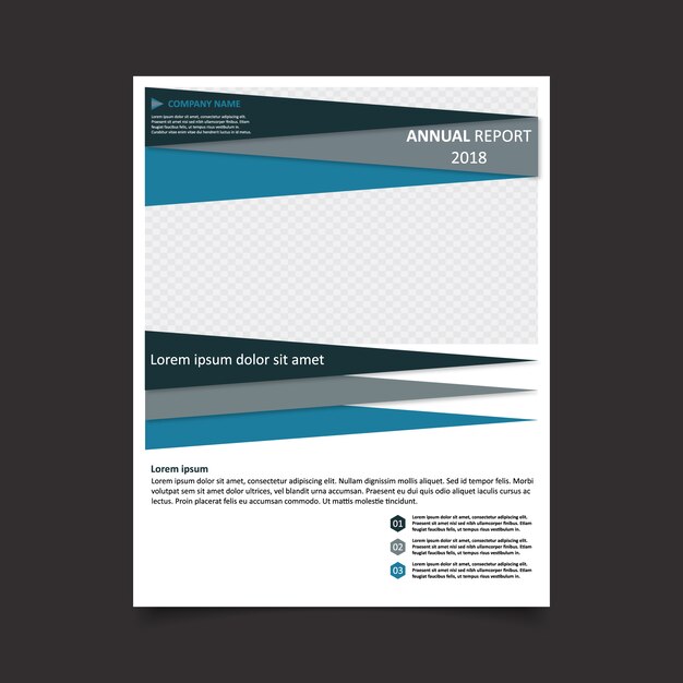 Plantilla de informe anual azul y blanca