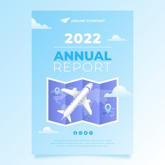 Plantilla de informe anual de la compañía aérea degradada