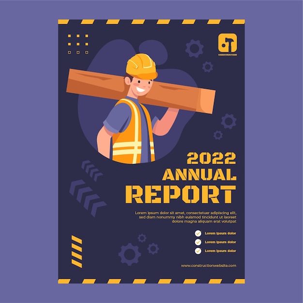 Plantilla de informe anual de construcción plana