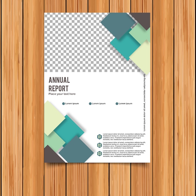 Plantilla de informe anual con cuadrados