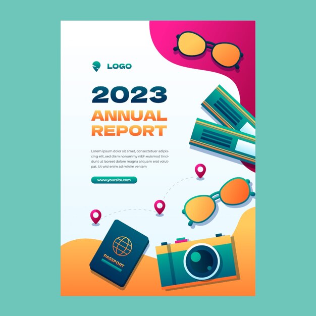 Plantilla de informe anual degradado para agencia de viajes