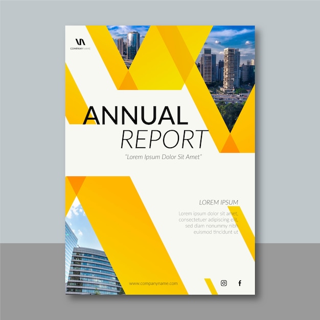 Plantilla de informe anual de diseño abstracto