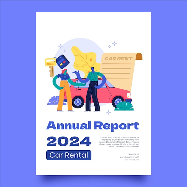 Plantilla de informe anual de diseño plano