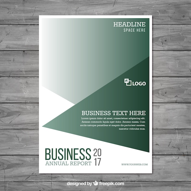 Vector gratuito plantilla de informe anual con diseños geométricos
