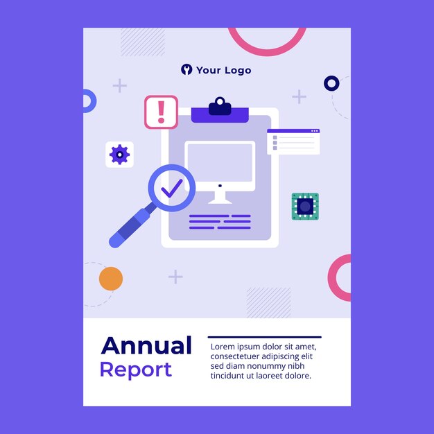 Plantilla de informe anual de empresa de reparación de tecnología plana
