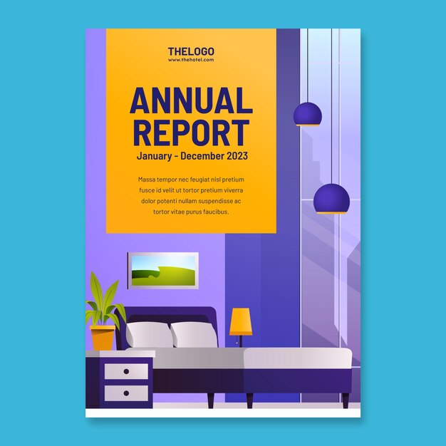 Plantilla de informe anual para negocio hotelero.
