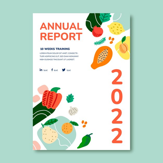 Plantilla de informe anual de negocios de mercado local plano