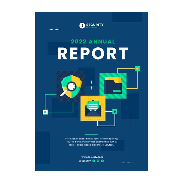 Plantilla de informe anual de privacidad de datos de diseño plano