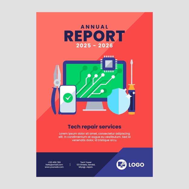Plantilla de informe anual de reparación técnica