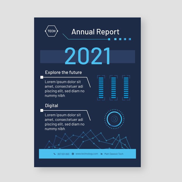 Plantilla de informe anual de tecnología mínima de diseño plano