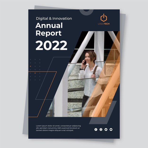 Plantilla de informe anual de tecnología mínima de diseño plano