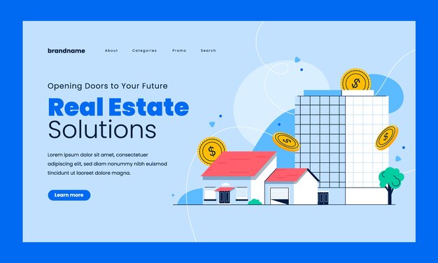 Plantilla inmobiliaria dibujada a mano
