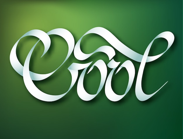 Plantilla de inscripción caligráfica con palabra de cinta fresca elegante hermosa elegante en ilustración verde