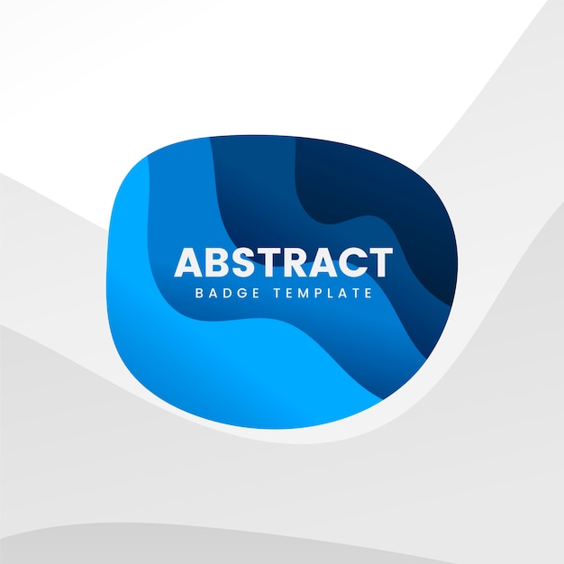 Vector gratuito plantilla de insignia abstracta en azul