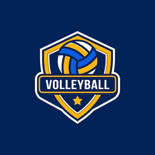plantilla de la insignia del logotipo de voleibol