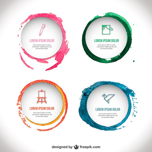 Plantilla insignias Acuarela