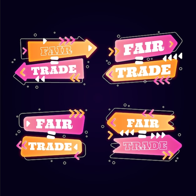 Plantilla de insignias de comercio justo degradado