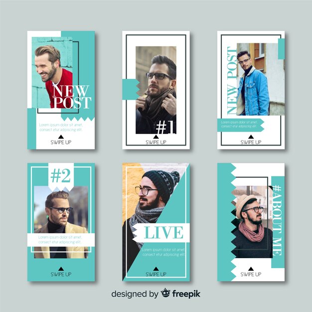 Plantilla de instagram stories con formas abstractas