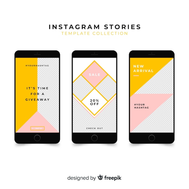 Vector gratuito plantilla de instagram stories