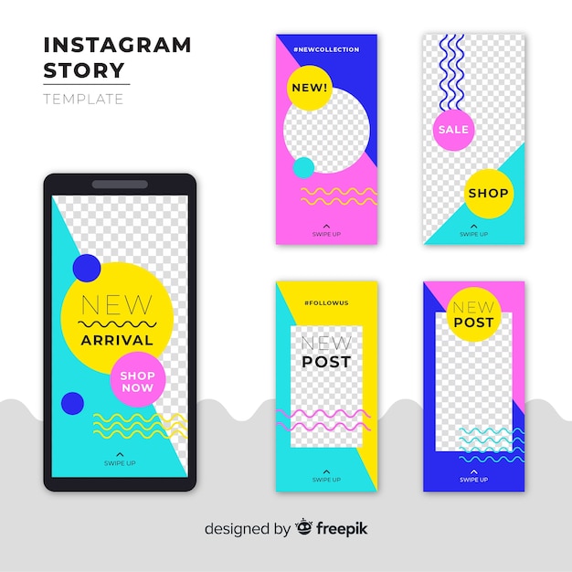 Vector gratuito plantilla de instagram stories