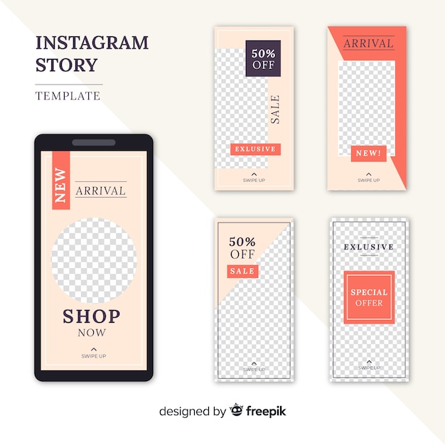 Vector gratuito plantilla de instagram stories